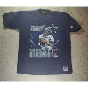 Vintage Troy Aikman Nutmeg Quarterback Club Tshir… - image 1